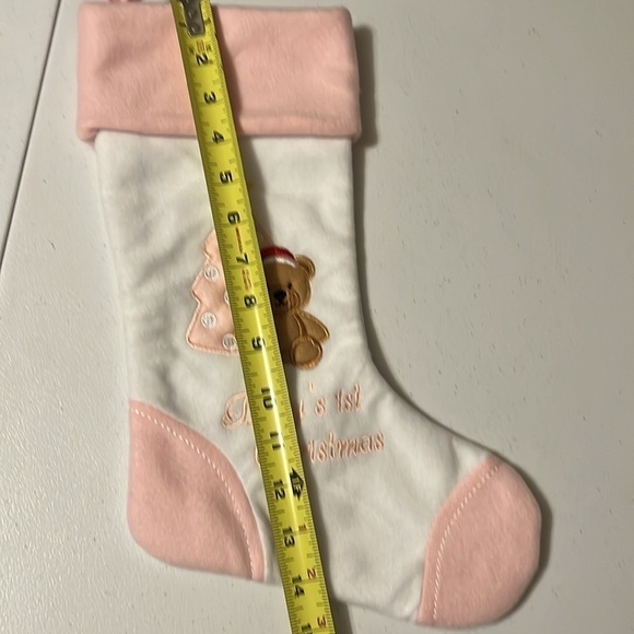 Baby girl first Christmas stocking - Picture 3 of 3